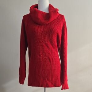 Michael Kors Bold Red Knit Cowl Neck Sweater